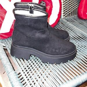 Black Heeled Platform Ankle Boots